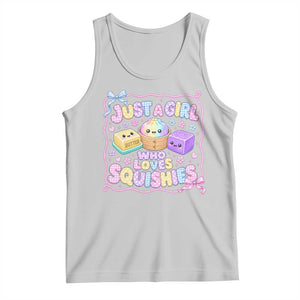 Just A Girl Who Loves Squishies Tank Top Squishy Lovers Kawaii Dumpling Graphic Coquette Bow Girls TS10 Ash Print Your Wear