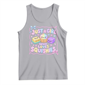 Just A Girl Who Loves Squishies Tank Top Squishy Lovers Kawaii Dumpling Graphic Coquette Bow Girls TS10 Athletic Heather Print Your Wear