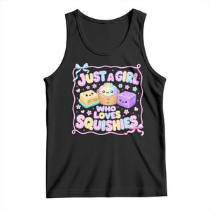 Just A Girl Who Loves Squishies Tank Top Squishy Lovers Kawaii Dumpling Graphic Coquette Bow Girls TS10 Black Print Your Wear