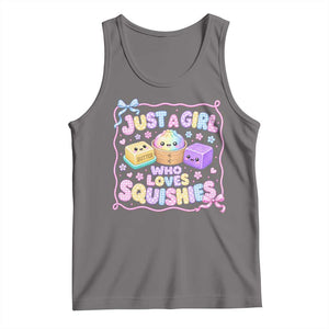 Just A Girl Who Loves Squishies Tank Top Squishy Lovers Kawaii Dumpling Graphic Coquette Bow Girls TS10 Deep Heather Print Your Wear