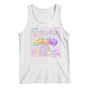 Just A Girl Who Loves Squishies Tank Top Squishy Lovers Kawaii Dumpling Graphic Coquette Bow Girls TS10 White Print Your Wear