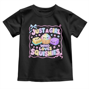 Just A Girl Who Loves Squishies Toddler T Shirt Squishy Lovers Kawaii Dumpling Graphic Coquette Bow Girls TS10 Black Print Your Wear