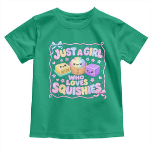 Just A Girl Who Loves Squishies Toddler T Shirt Squishy Lovers Kawaii Dumpling Graphic Coquette Bow Girls TS10 Irish Green Print Your Wear