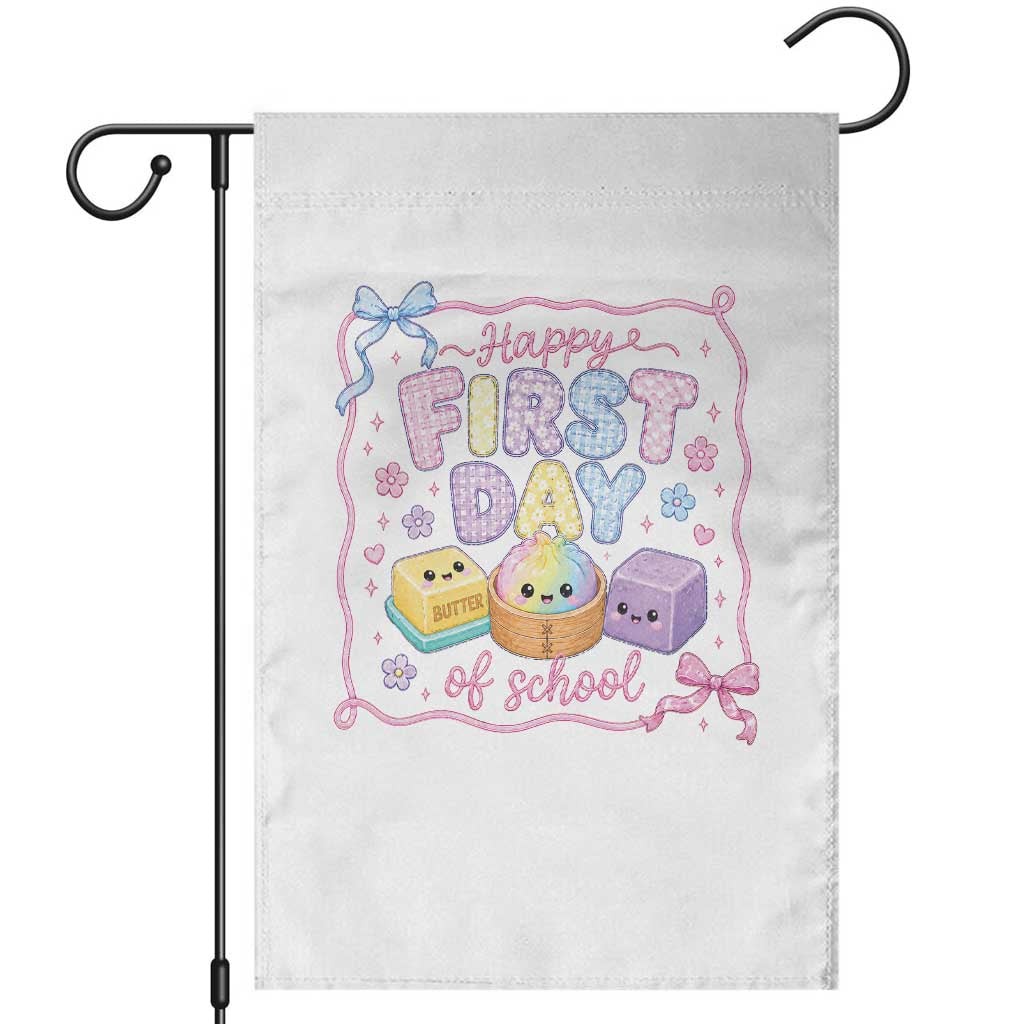 Happy First Day Of School Cute Kawaii Squishy Back To School Graphic Garden Flag TS10 White Print Your Wear
