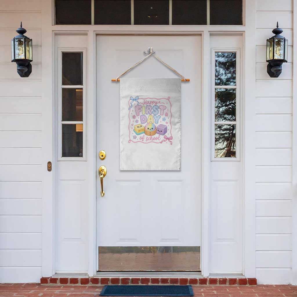 Happy First Day Of School Cute Kawaii Squishy Back To School Graphic Garden Flag