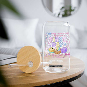 Happy First Day Of School Cute Kawaii Squishy Back To School Graphic Glass Can