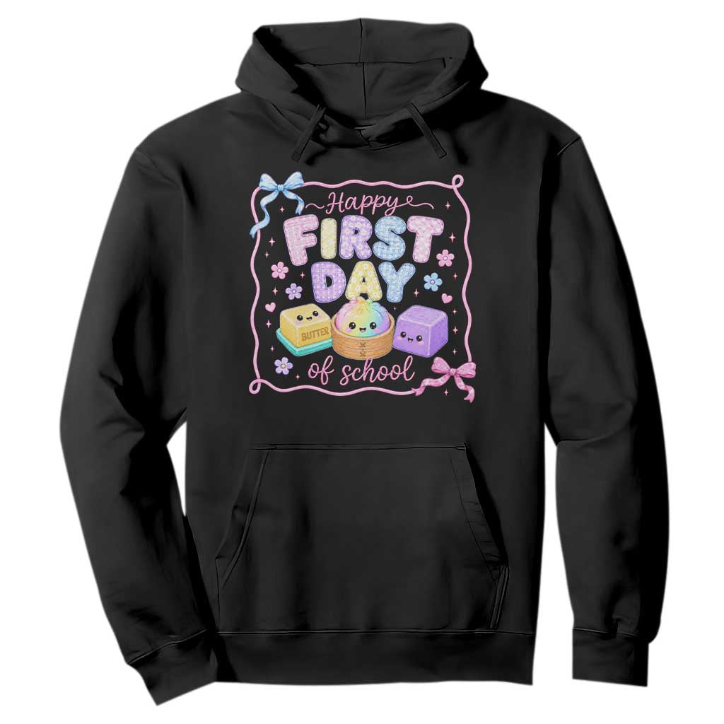Happy First Day Of School Cute Kawaii Squishy Back To School Graphic Hoodie TS10 Black Print Your Wear