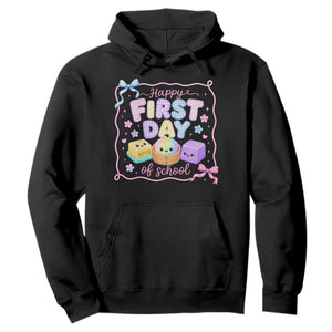 Happy First Day Of School Cute Kawaii Squishy Back To School Graphic Hoodie TS10 Black Print Your Wear