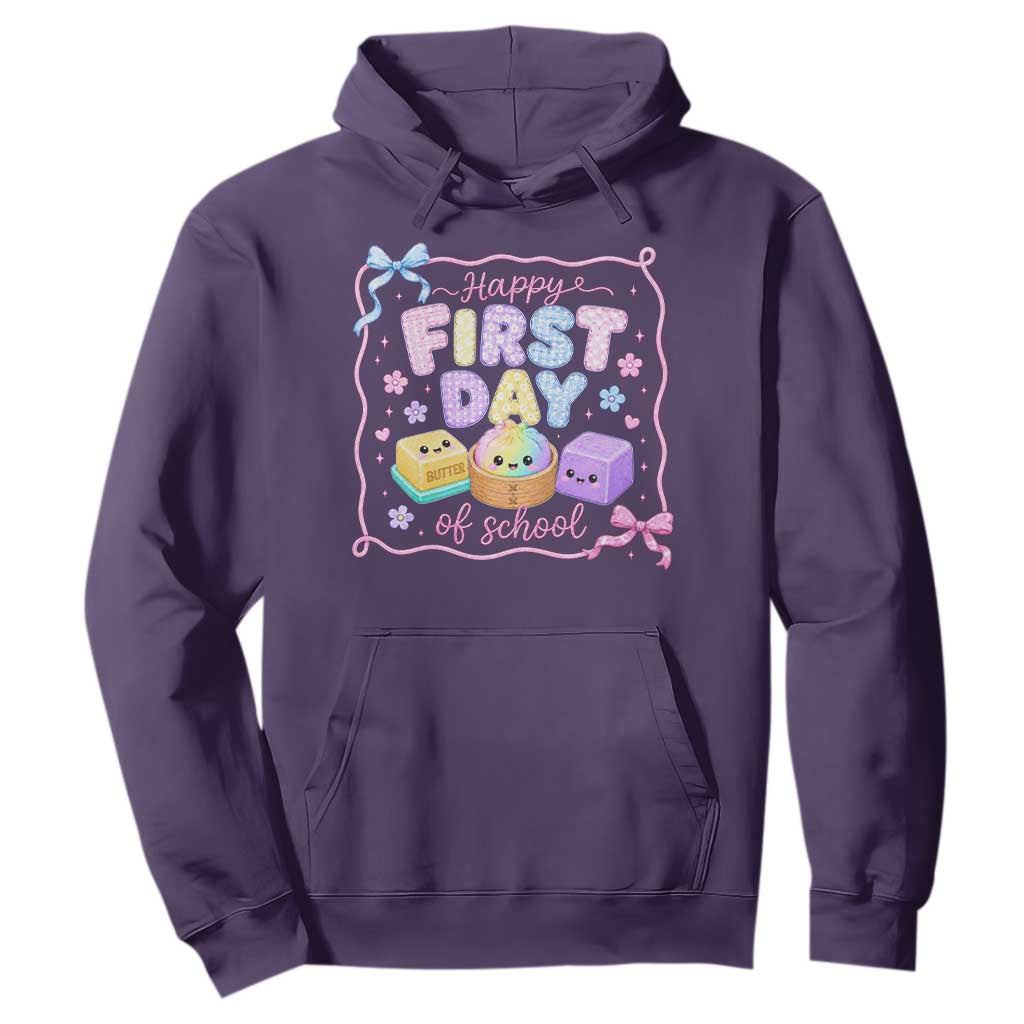 Happy First Day Of School Cute Kawaii Squishy Back To School Graphic Hoodie TS10 Purple Print Your Wear