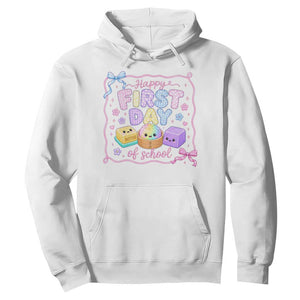 Happy First Day Of School Cute Kawaii Squishy Back To School Graphic Hoodie TS10 White Print Your Wear
