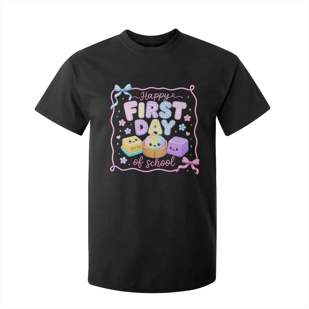 Happy First Day Of School Cute Kawaii Squishy Back To School Graphic T Shirt For Kid TS10 Black Print Your Wear