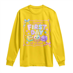 Happy First Day Of School Cute Kawaii Squishy Back To School Graphic Long Sleeve Shirt TS10 Daisy Print Your Wear
