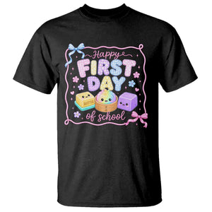 Happy First Day Of School Cute Kawaii Squishy Back To School Graphic T Shirt TS10 Black Print Your Wear