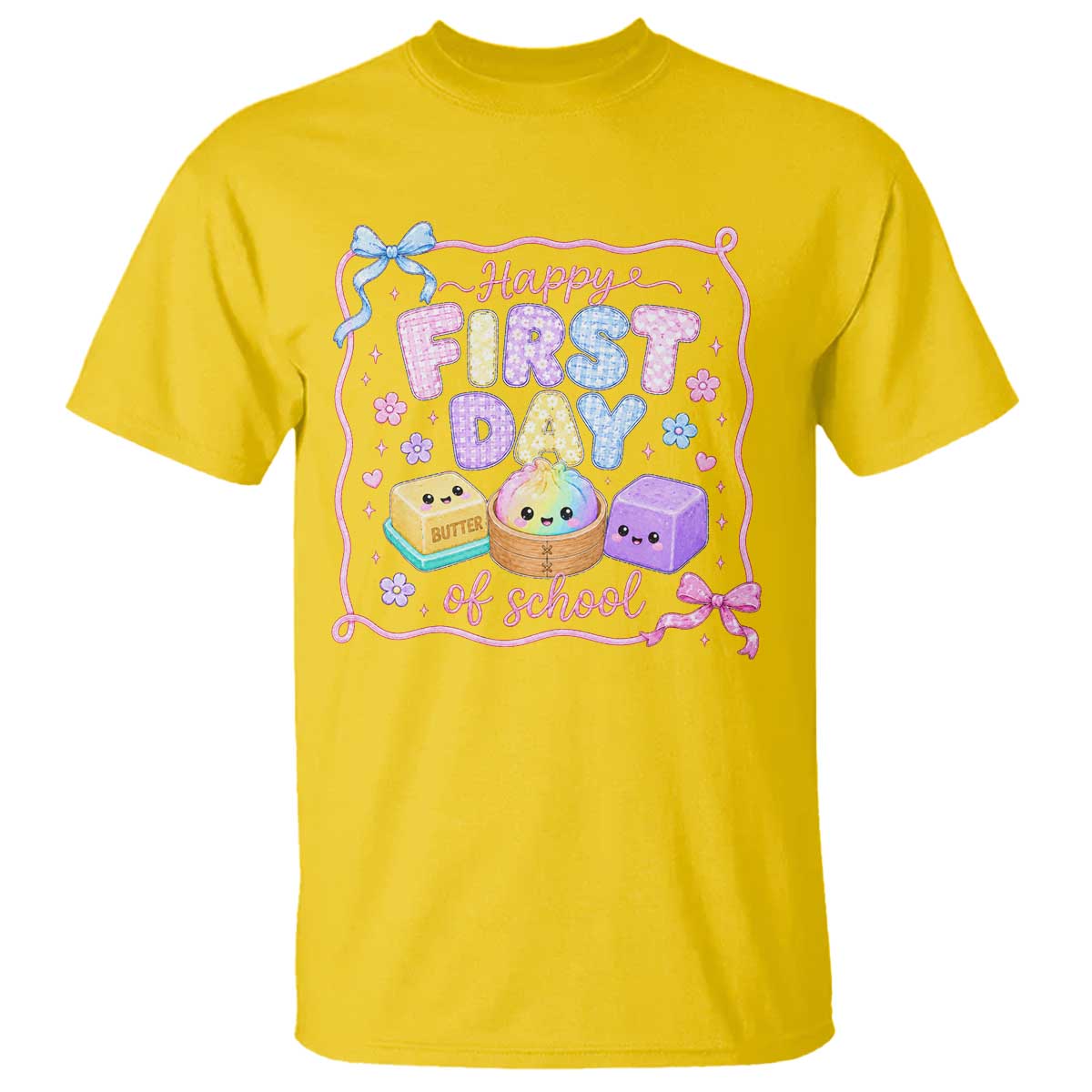 Happy First Day Of School Cute Kawaii Squishy Back To School Graphic T Shirt TS10 Daisy Print Your Wear