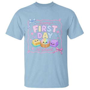 Happy First Day Of School Cute Kawaii Squishy Back To School Graphic T Shirt TS10 Light Blue Print Your Wear