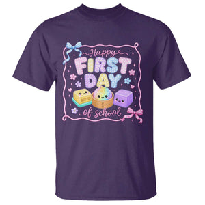 Happy First Day Of School Cute Kawaii Squishy Back To School Graphic T Shirt TS10 Purple Print Your Wear