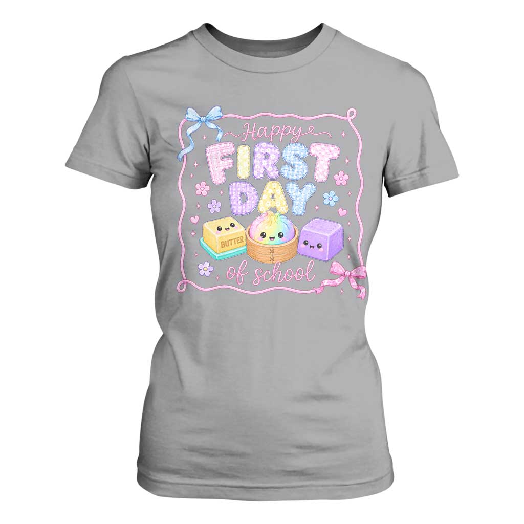 Happy First Day Of School Cute Kawaii Squishy Back To School Graphic T Shirt For Women TS10 Sport Gray Print Your Wear