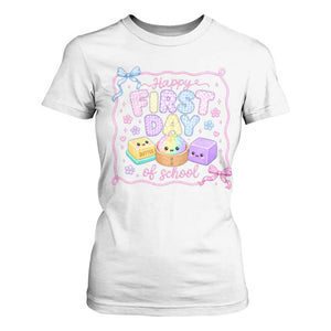 Happy First Day Of School Cute Kawaii Squishy Back To School Graphic T Shirt For Women TS10 White Print Your Wear
