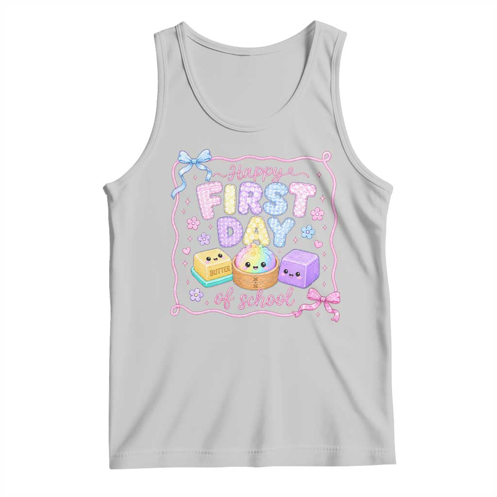 Happy First Day Of School Cute Kawaii Squishy Back To School Graphic Tank Top TS10 Ash Print Your Wear