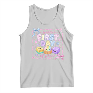 Happy First Day Of School Cute Kawaii Squishy Back To School Graphic Tank Top TS10 Ash Print Your Wear