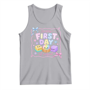 Happy First Day Of School Cute Kawaii Squishy Back To School Graphic Tank Top TS10 Athletic Heather Print Your Wear