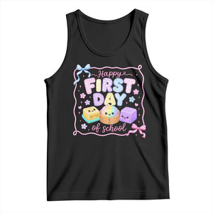 Happy First Day Of School Cute Kawaii Squishy Back To School Graphic Tank Top TS10 Black Print Your Wear