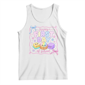 Happy First Day Of School Cute Kawaii Squishy Back To School Graphic Tank Top TS10 White Print Your Wear