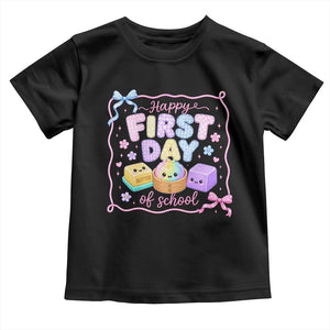 Happy First Day Of School Cute Kawaii Squishy Back To School Graphic Toddler T Shirt TS10 Black Print Your Wear