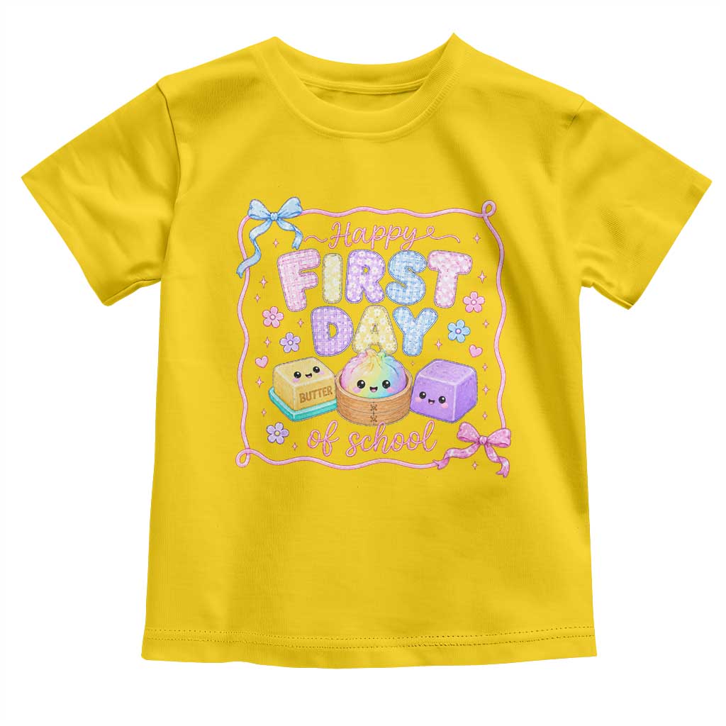 Happy First Day Of School Cute Kawaii Squishy Back To School Graphic Toddler T Shirt TS10 Daisy Print Your Wear