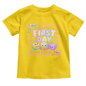 Happy First Day Of School Cute Kawaii Squishy Back To School Graphic Toddler T Shirt TS10 Daisy Print Your Wear