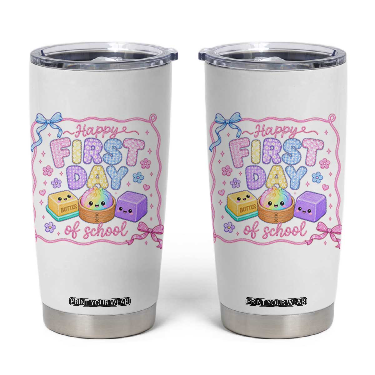 Happy First Day Of School Cute Kawaii Squishy Back To School Graphic Tumbler Cup
