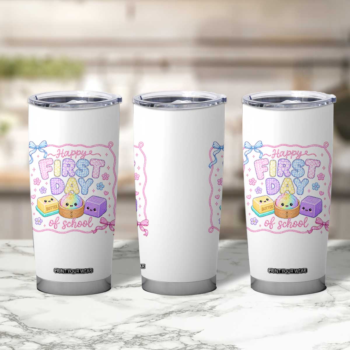 Happy First Day Of School Cute Kawaii Squishy Back To School Graphic Tumbler Cup