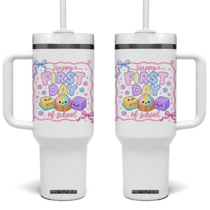 Happy First Day Of School Cute Kawaii Squishy Back To School Graphic Tumbler With Handle
