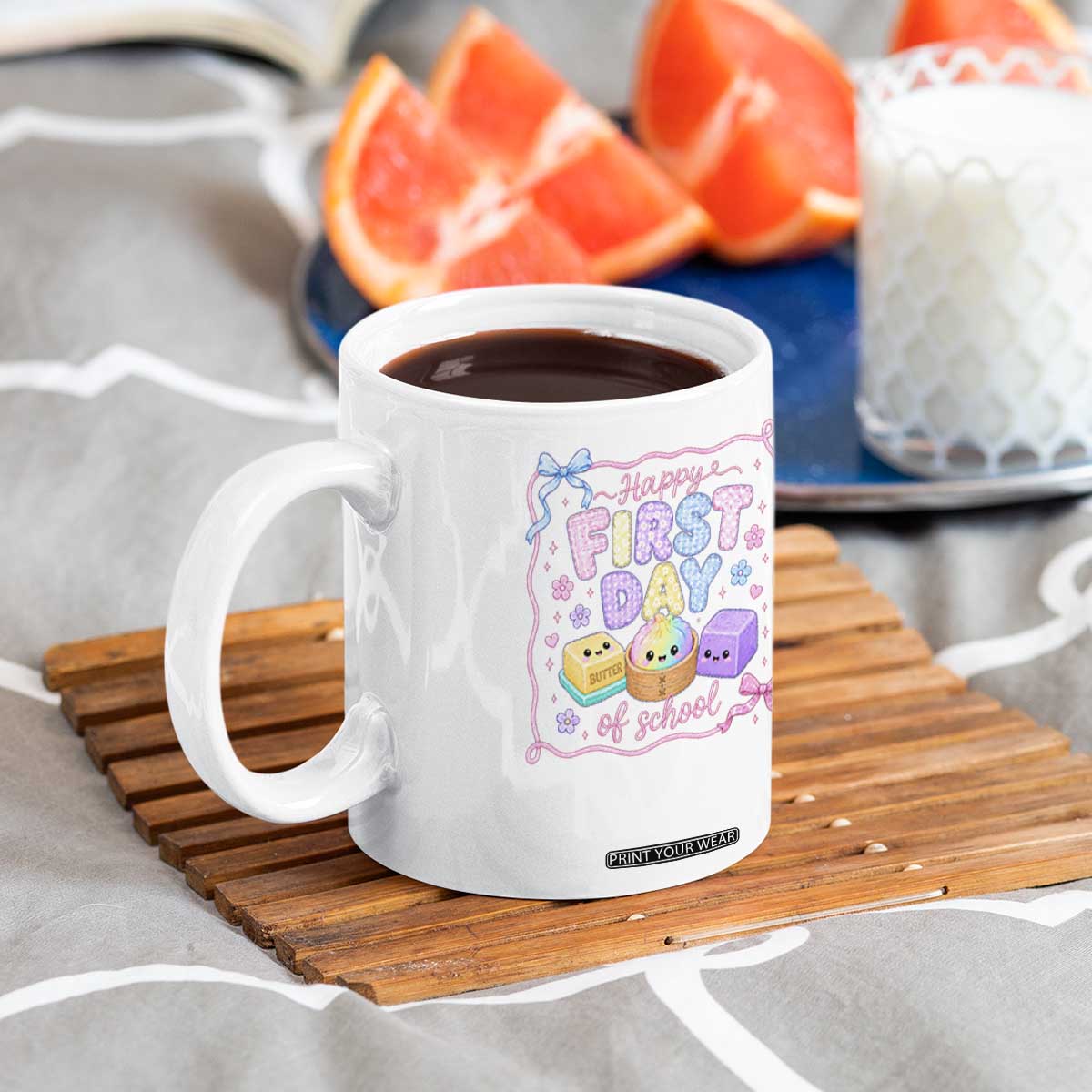 Happy First Day Of School Cute Kawaii Squishy Back To School Graphic Coffee Mug
