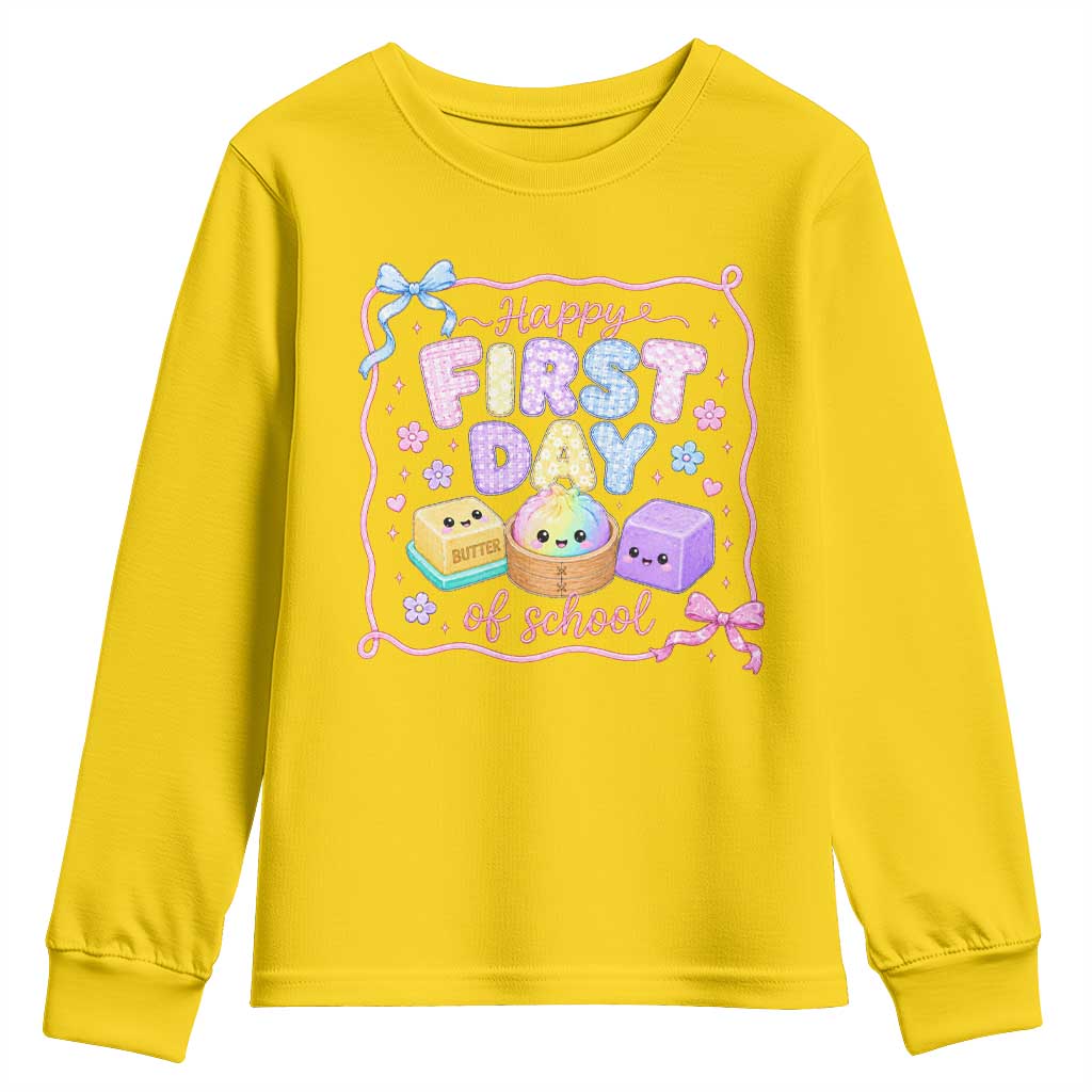 Happy First Day Of School Cute Kawaii Squishy Back To School Graphic Youth Sweatshirt TS10 Daisy Print Your Wear