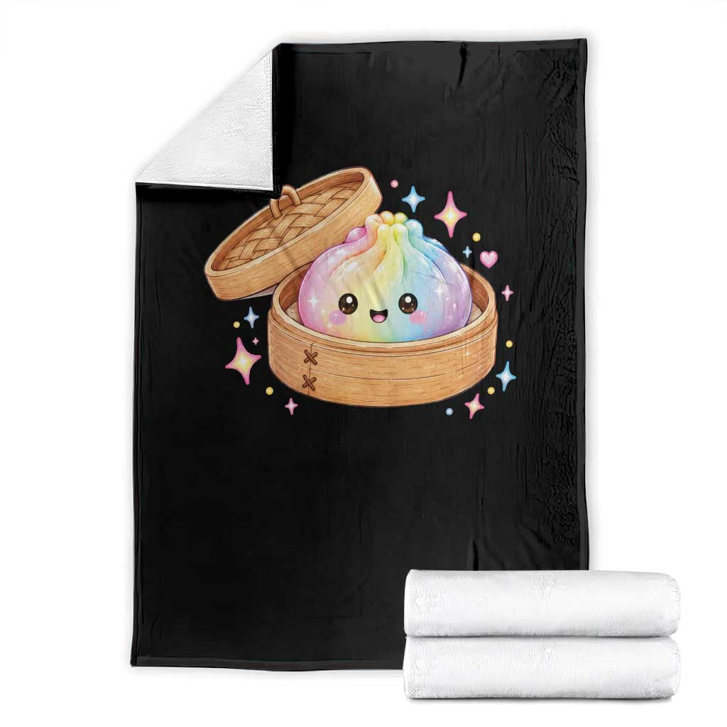 Cute Rainbow Dumpling Squishy Throw Blanket Kawaii Graphic TS10 Black Print Your Wear