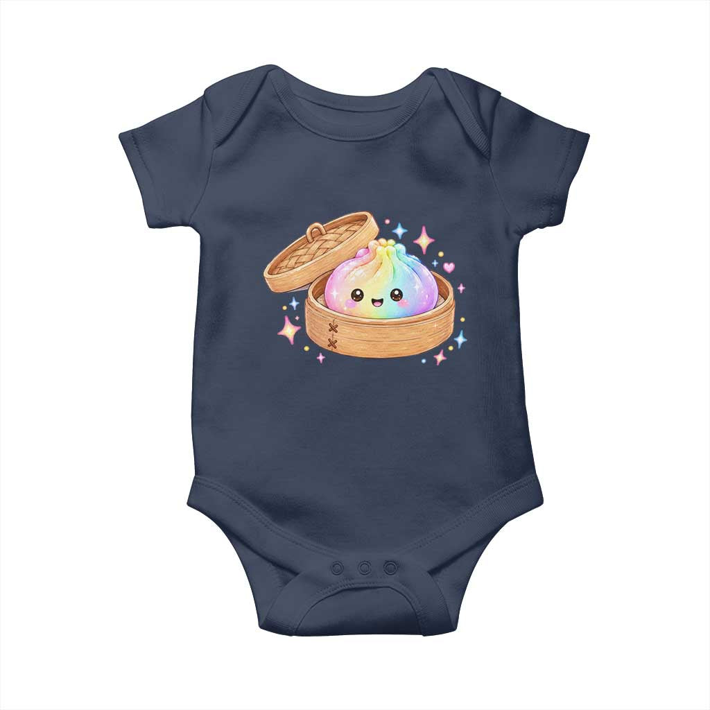 Cute Rainbow Dumpling Squishy Baby Onesie Kawaii Graphic TS10 Navy Print Your Wear