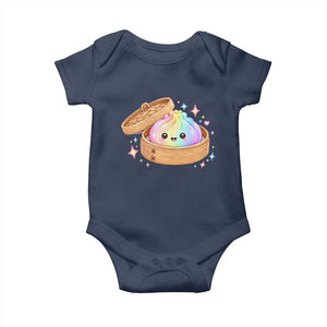 Cute Rainbow Dumpling Squishy Baby Onesie Kawaii Graphic TS10 Navy Print Your Wear