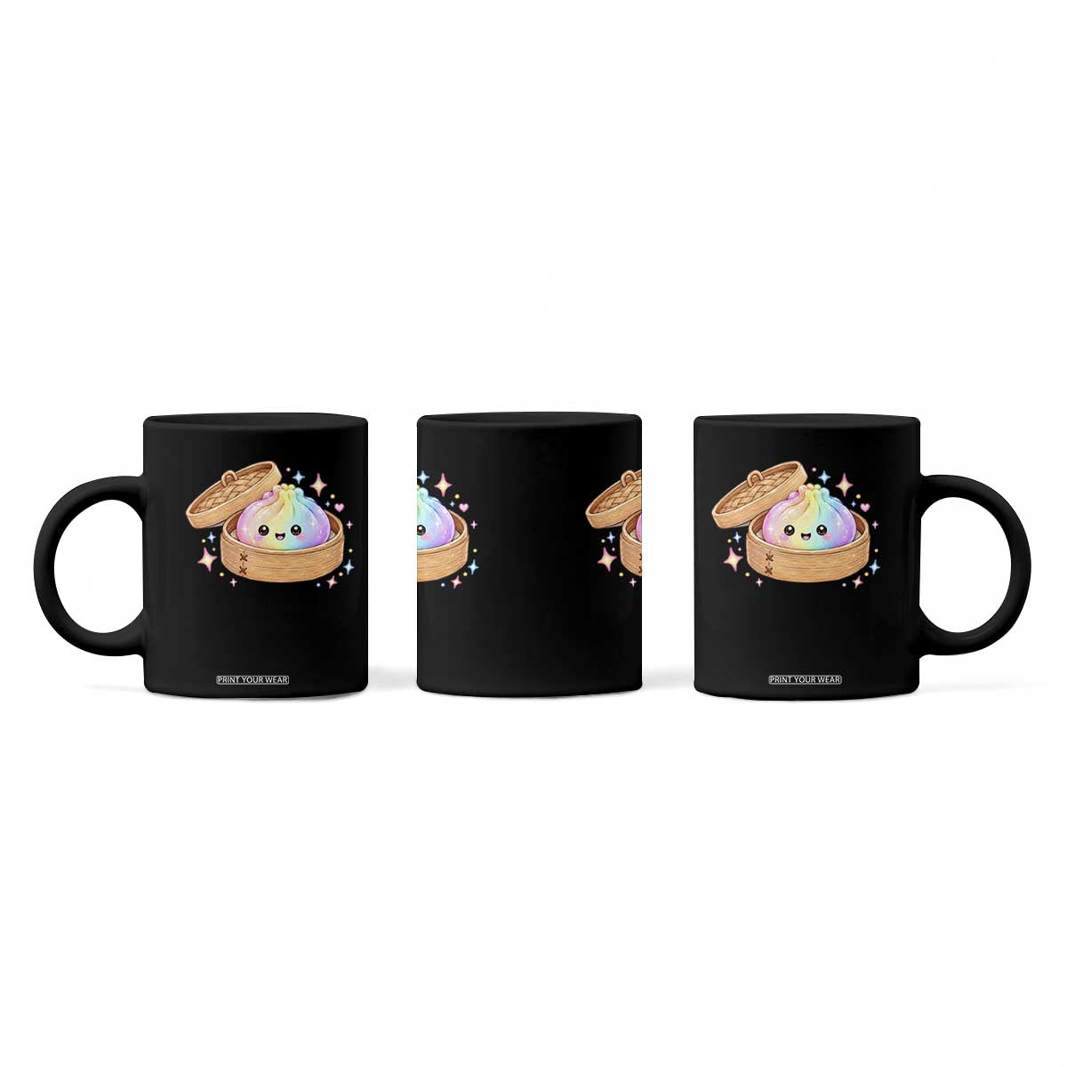 Cute Rainbow Dumpling Squishy Coffee Mug Kawaii Graphic