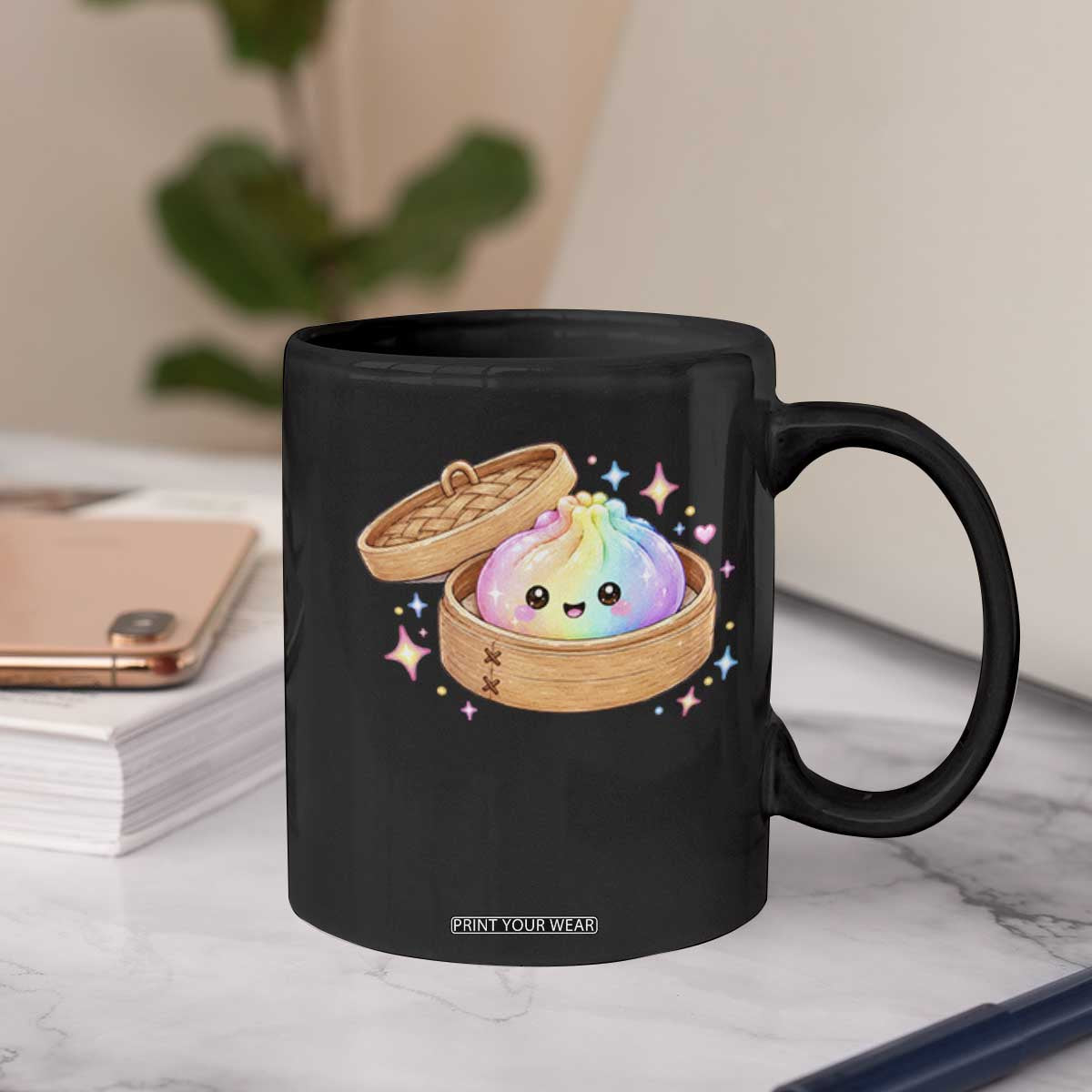 Cute Rainbow Dumpling Squishy Coffee Mug Kawaii Graphic