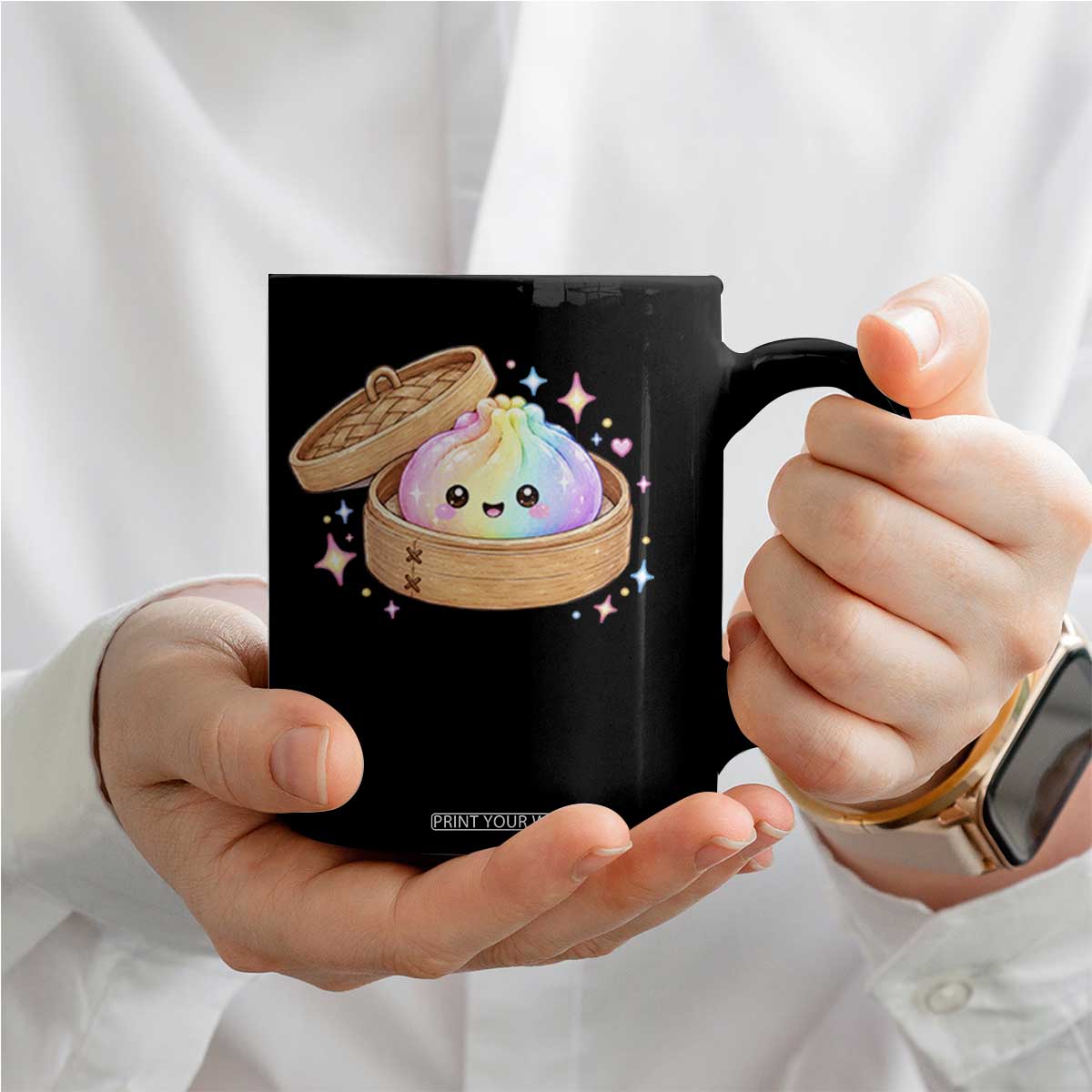 Cute Rainbow Dumpling Squishy Coffee Mug Kawaii Graphic