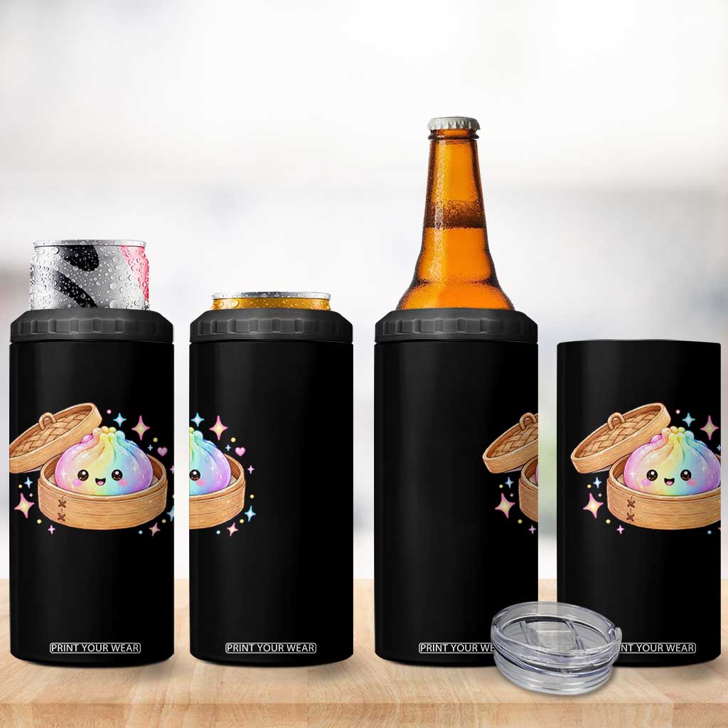 Cute Rainbow Dumpling Squishy 4 in 1 Can Cooler Tumbler Kawaii Graphic