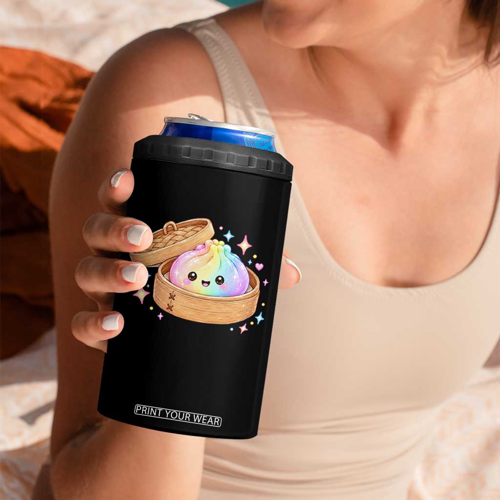 Cute Rainbow Dumpling Squishy 4 in 1 Can Cooler Tumbler Kawaii Graphic