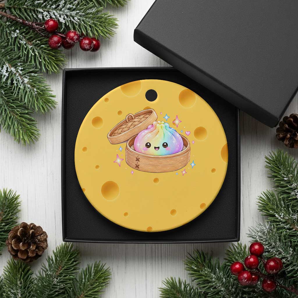 Cute Rainbow Dumpling Squishy Ceramic Ornament Kawaii Graphic TS10 1pc Yellow Cheese Print Your Wear