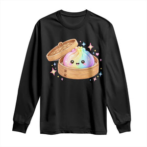 Cute Rainbow Dumpling Squishy Long Sleeve Shirt Kawaii Graphic TS10 Black Print Your Wear