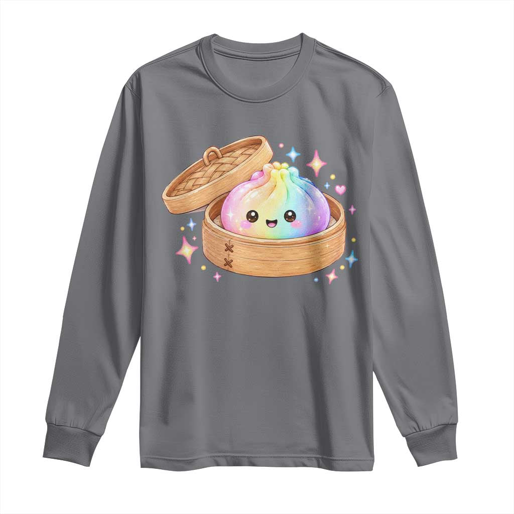 Cute Rainbow Dumpling Squishy Long Sleeve Shirt Kawaii Graphic TS10 Charcoal Print Your Wear