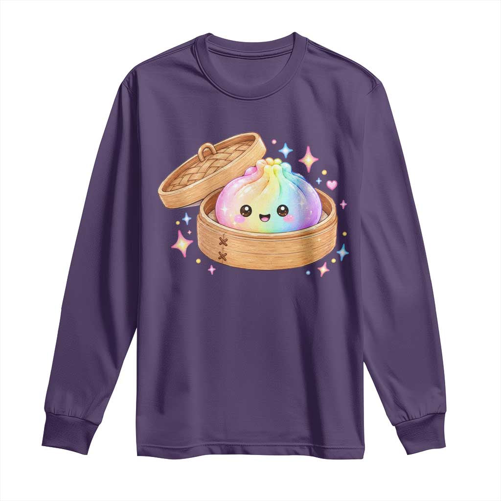 Cute Rainbow Dumpling Squishy Long Sleeve Shirt Kawaii Graphic TS10 Purple Print Your Wear