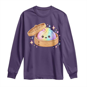 Cute Rainbow Dumpling Squishy Long Sleeve Shirt Kawaii Graphic TS10 Purple Print Your Wear