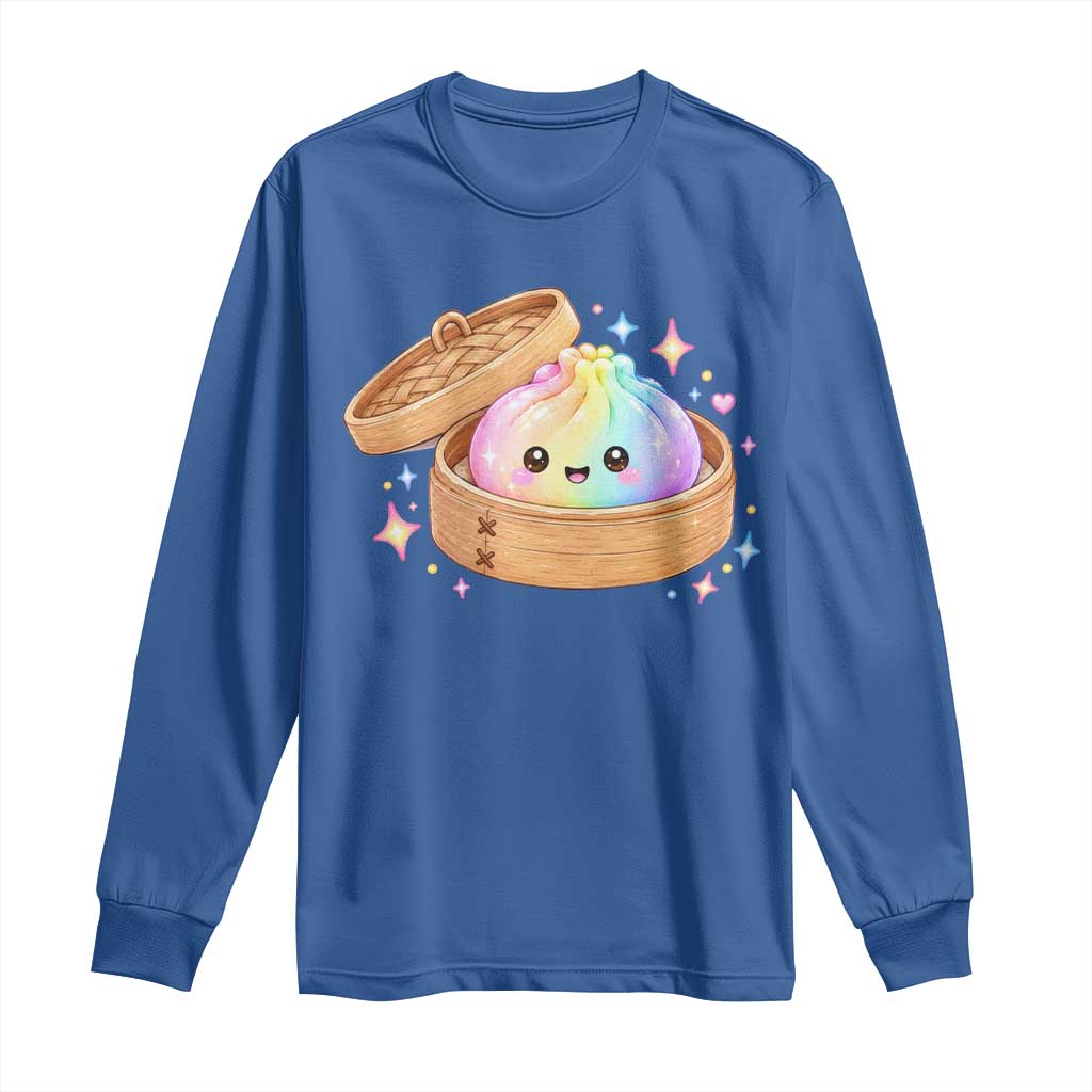 Cute Rainbow Dumpling Squishy Long Sleeve Shirt Kawaii Graphic TS10 Royal Blue Print Your Wear
