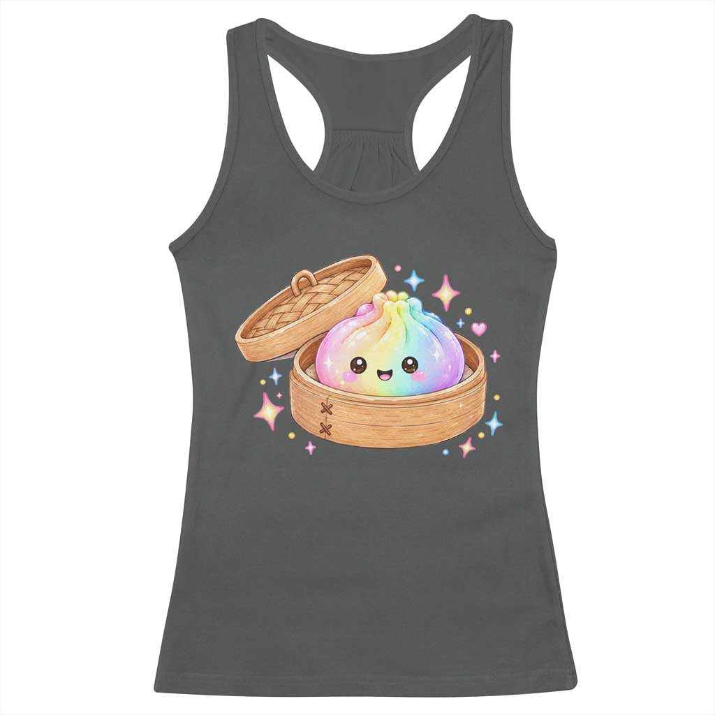 Cute Rainbow Dumpling Squishy Racerback Tank Top Kawaii Graphic TS10 Dark Heather Print Your Wear